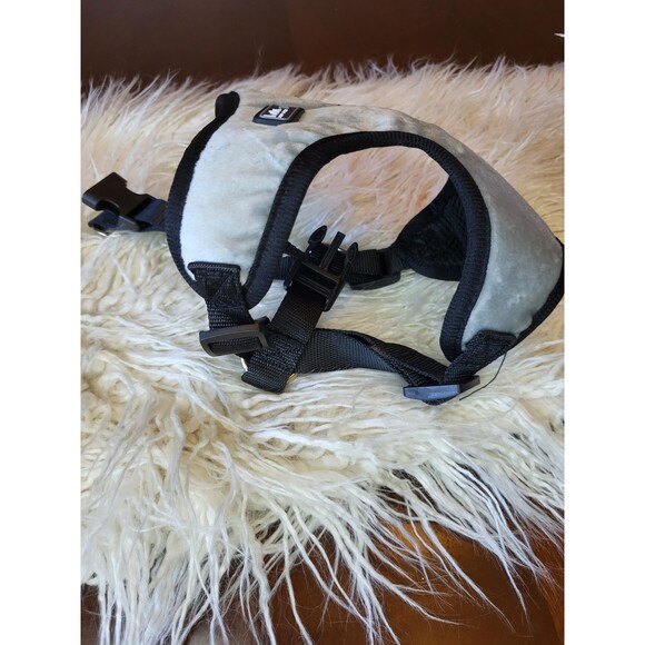 Dog Harness Nicole Miller Pets size Medium New Gray Ice blue fuzzy soft - Picture 4 of 6